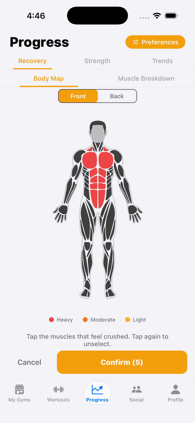 Workout With Me muscle recovery tracker screenshot 3