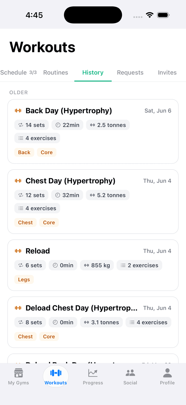 Workout With Me deload cycle screenshot 3