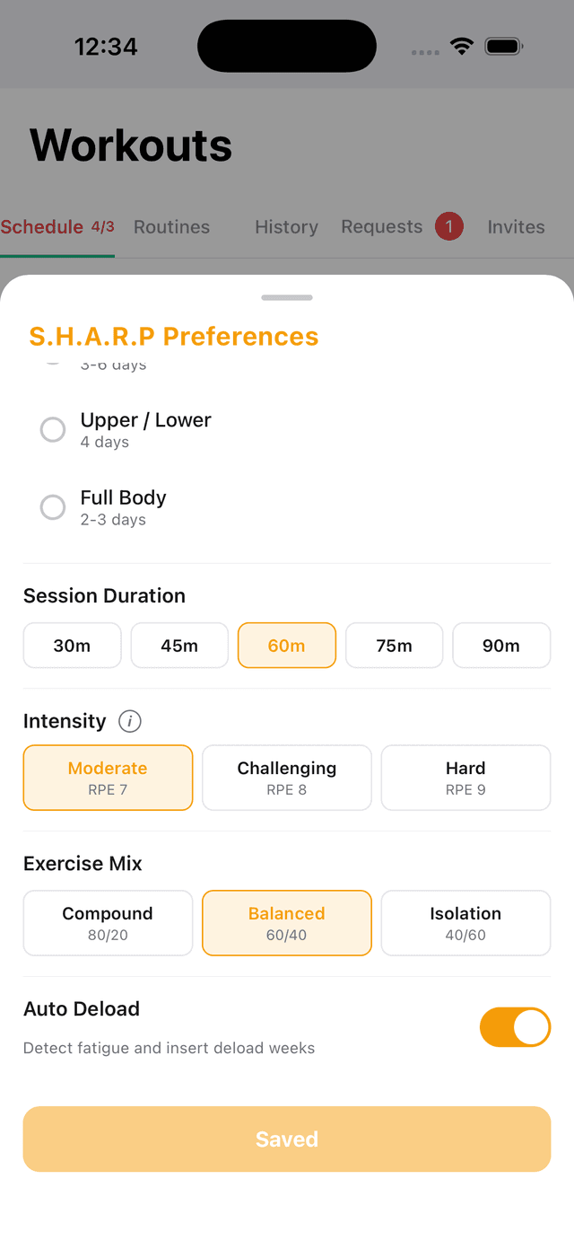 Workout With Me deload cycle screenshot 2