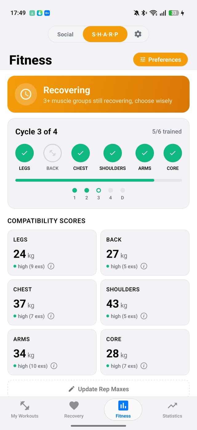 Workout With Me AI workout coach and recovery tracking screenshot 3