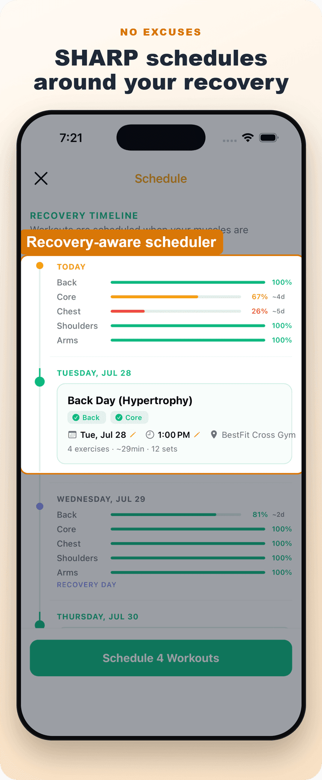 Workout With Me recovery-based training screenshot 3